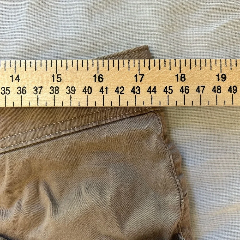 Lee Cargo Shorts Women 14 Medium Tan One True Fit Low Rise Utility Cuffed Khaki
